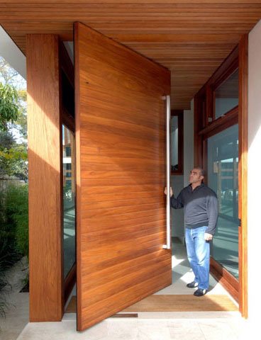 Wooden Front Pivot Door Design