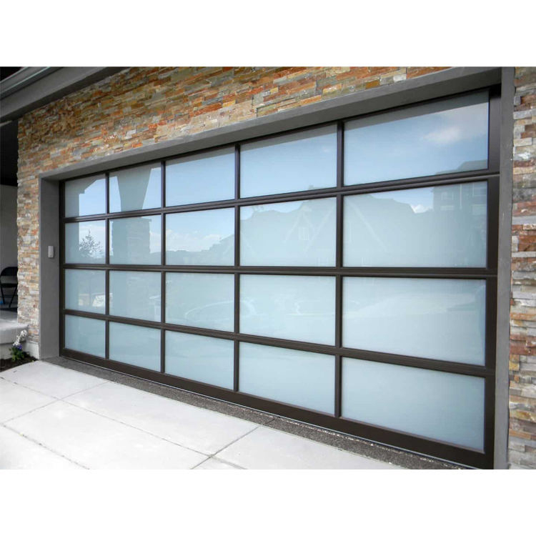 Modern Automatic Insulated Sectional Frosted Glass Panel Garage Door