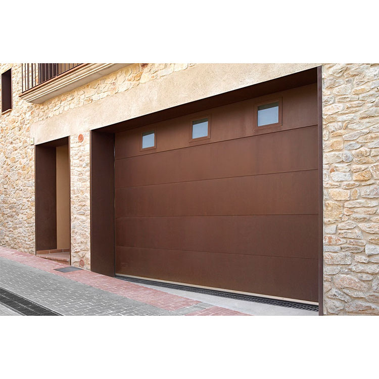 Automatic Aluminum Alloy Flat Panel Sectional Remote Control Garage Door