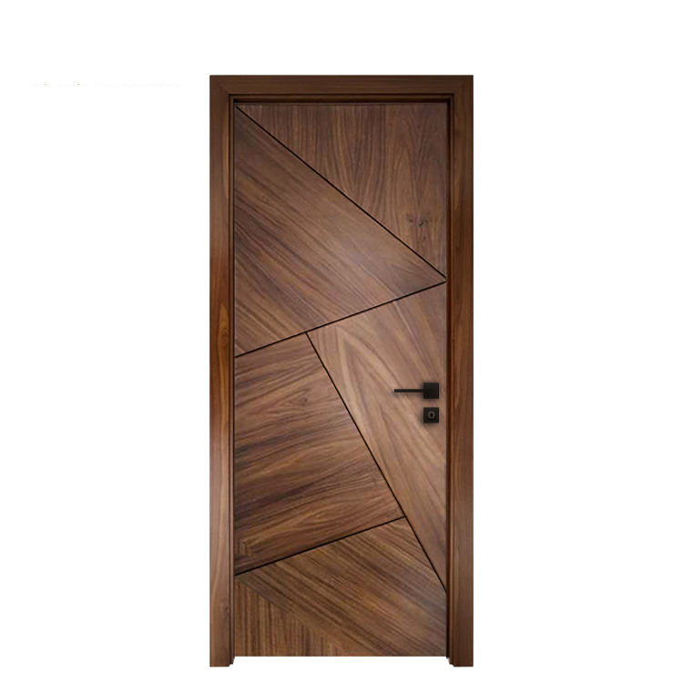 American Black Walnut Dark Color Modern Interior Design Bedroom Solid Wooden Door