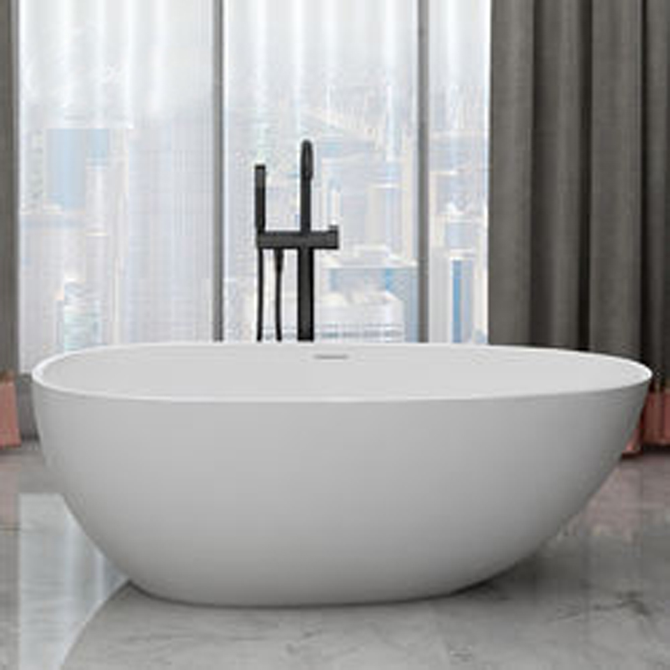 Villa Space White Acrylic Solid Surface Freestanding Soaking Bathtub