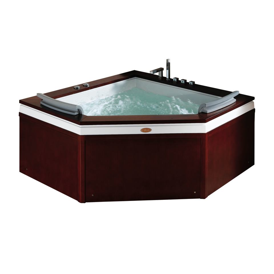 Freestanding CE Standard Corner Massage Bathtub with Shower Diamond Shape Two Preson Triangle Shaped